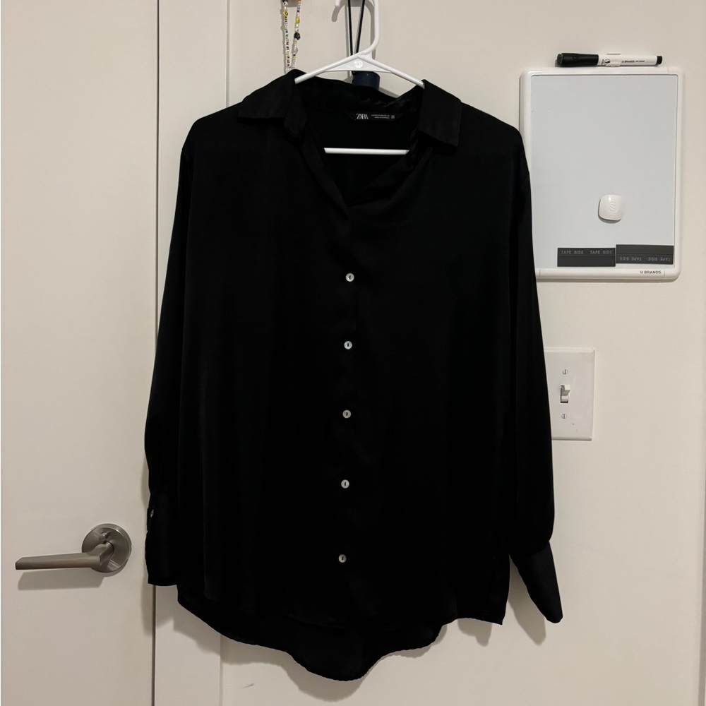 Zara satin black shirt - size XS